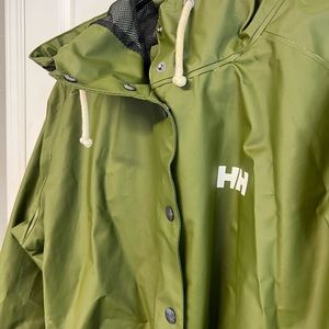 Helly Hansen green rain coat